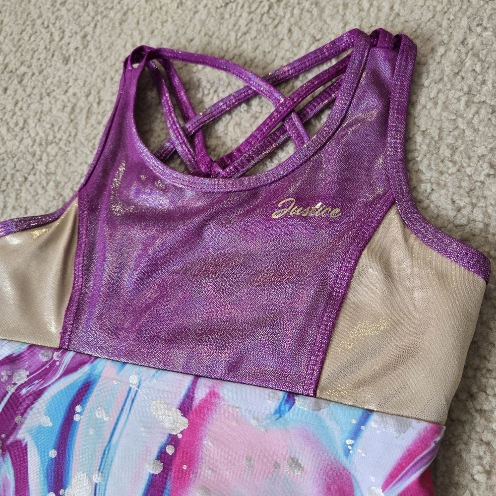 Girls Youth 7 8 Justice Leotard - Picture 3 of 9